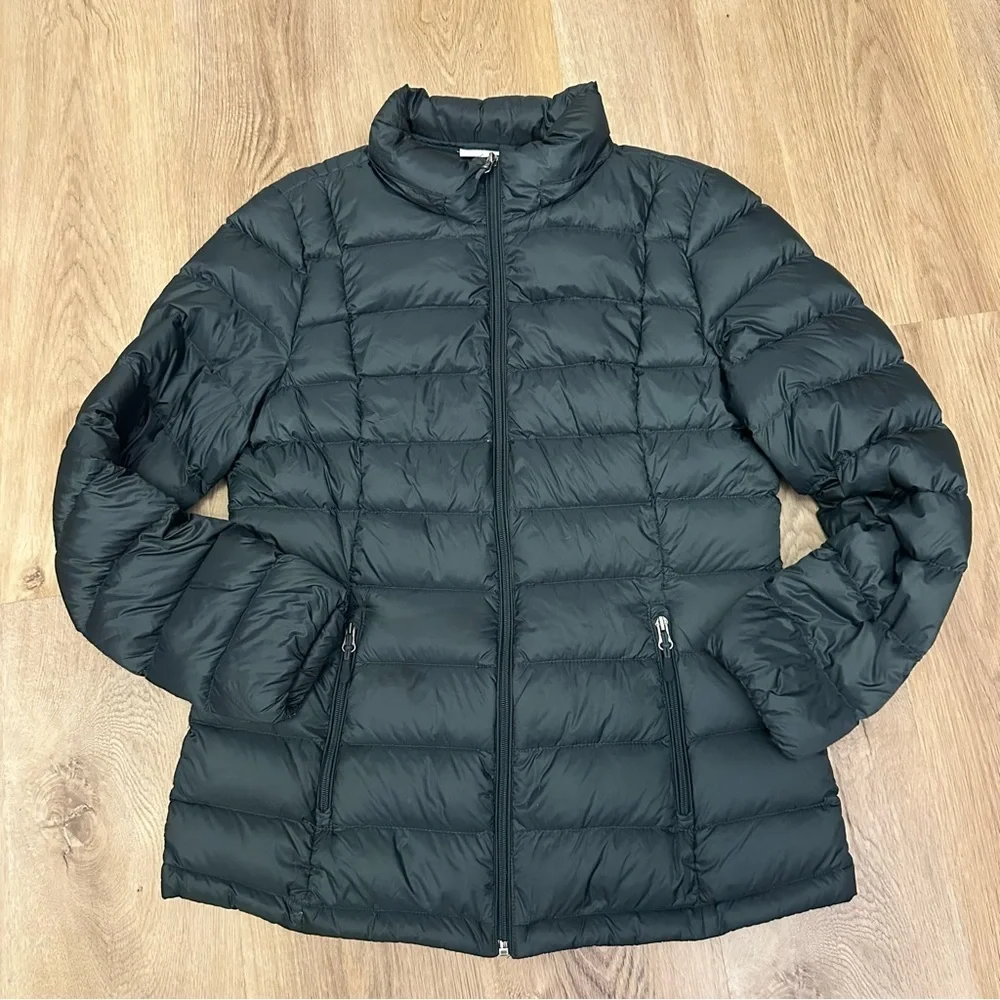 Charter Club Teal Gray Puffer Jacket